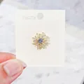Funkelnde Blumenbrosche mit Baguette-Kristallen zur eleganten Kleiderdekoration - 011 Gold
