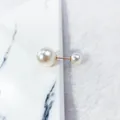 Minimalistische doppelköpfige Perlennadel mit Gold-Finish für die Taille. - Doppelend-Perlenstil - Goldene Nadel (LC-34) / Länge 3,5 cm