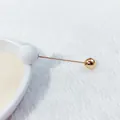 Minimalistische doppelköpfige Brosche mit weißen und goldenen Kugeln zur Taillenfixierung - Weißer Matter und Goldener Kugelstil (LC-36) / Länge 6.5cm