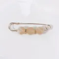 Elegante roségoldene Sicherheitsnadel-Brosche mit marmorierten Perlen für Kleidung - Marmorperlenstil (R-30) / 7cm / Marmortexter Hellkaffee