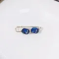Eleganter Sicherheitsnadel-Brosche mit blauen Marmorperlen zur Taillenregulierung. - Marmorperlenstil (R-39) / 5cm / Marmoriertes Dunkelblau