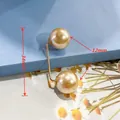 Champagner Perlen Sicherheitsnadel Brosche für Kleidung Taille 34mm Länge 12mm Perlen - U-Form (12mm Perle / 34mm Länge) / Champagner
