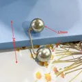 Graue Perlen-Sicherheitsnadel Brosche für Kleidung, 34mm, 12mm Perlen. - U-Form (12mm Perle / 34mm Länge) / Grau