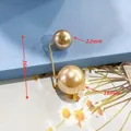 Champagnerfarbene Kunstperlen-Brosche mit 12mm und 16mm Perlen für Kleidungssicherheit - U-Form (16+12mm Perle / 36mm Länge) / Champagner