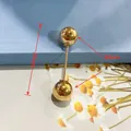 Vergoldete Doppelkugel-Sicherheitsnadel Brosche für Taillenregulierung und Lichtschutz - Gerade (10mm Goldperle / 35mm Länge) / Gold