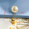 Eleganter Perlen-Sicherheitsnadel mit 16mm Perle und goldfarbenem Kugel-Detail - Gerade (16mm Weiß + 10mm Gold / 38mm Länge) / Platin