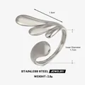 Polierter Edelstahlring mit unregelmäßigen Wassertropfen für Damen - Offen (ZN2816) / Gold