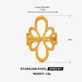 Eleganter goldener Edelstahlring mit Blumenmuster und Vintage-Textur, Höhe von 3 cm - Goldener Blumenring / Gold