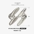 Eleganter mehrlagiger ovaler offener Ring aus silbernem Edelstahl für Damen, verstellbar - Stahlfarbener Ovaler Ring