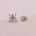 Minimalistische silberne hohle Stern-Anstecknadel für den Schutz vor Entblößung - Achteckiger Stern Stil (A11-128)