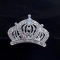 Elegant silver rhinestone crown hair comb for girls' birthday and party performances - Semicircular Arch Style (A6-10)