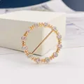 Eleganter runder goldener Schal-Clip mit funkelnden Strasssteinen für T-Shirt-Knoten - Goldener Voll-Strassring-Stil (A6-55)