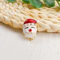 Festliche Weihnachtsmann-Brosche mit roter Emaille und funkelnden Straßsteinen - Weihnachtsmann Kopf Stil (A9-110)