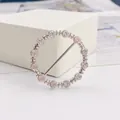 Eleganter silberner Strass-Schal-Schnallen-Knotenring für Hemden und Seidentücher. - Silberner Voll-Strassring-Stil (A6-56)