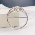 Silberner Schal-Verschluss mit Perlen, eleganter Knotenring für T-Shirts und Blusen - Silberner gewölbter Perlenstil (A6-58)