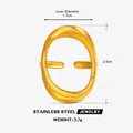 Minimalistischer vergoldeter ovaler hohler offener Ring aus Edelstahl mit verstellbarem Band - Ovaler Ring / Gold
