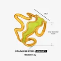 Goldfarbener gewellter Edelstahlring mit grünem Emaille-Tropföl-Design, verstellbar - Avocadogrüner Emaille-Ring / Innendurchmesser 1.7cm / Avocadogrün
