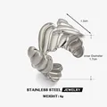 Edelstahlring mit Wellenstruktur und verstellbarem offenem Banddesign - Silber
