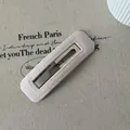 Minimalist pink faux leather rectangle BB hair clip for women girls fringe styling - Square Style (14#)