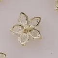 Eleganter kleiner Blumen-Anstecker in Gold mit glänzenden Kristallen für Damenmode. - Luxuriöser Fünfblatt-Stil (A15-116)