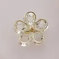 Eleganter Kristall-Blumen-Pin für Kleidung mit funkelnden Blüten und goldfarbenem Metall. - Wassertropfen-Blatt-Stil (A15-112)