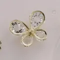Elegante goldene Schmetterling-Minibrosche mit klaren Kristallen für Bekleidungskragen - Runder Schmetterling Stil (A15-119)