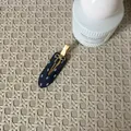Elegant dark blue hair clip with white bow pattern and golden accents for girls - Bow Print 3D Bow Accent Style / Blue