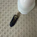 Elegant black polka dot hair clip with gold bow decoration for women's hair styling - Polka Dot Print Gold Bow Accent Style / Blue