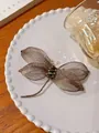 Elegante paarse koperdraad libelle broche met kralenlichaam voor pakken of vesten - S / Donkerpaars Gradiënt (A21-37)