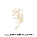 Eleganter Rosen-Muschel-Brosche mit Perlenakzent in Goldoptik für Damenmode - Rosenstil (A18-33)