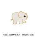 Eleganter weißer Muschel-Elefant-Broschenanstecker mit hochwertiger Goldauflage - Cartoon Elefantenstil (A20-17)