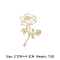 Eleganter goldener Rosen-Brosche mit weißen Muschelblättern für Damen Jackenschmuck - Rosenstil (A18-32)