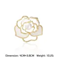Eleganter goldfarbener Muschel-Blumen-Brosche mit Perle für Jacken - Kamellienstil (A17-55)