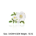 Exquisite weiße Muschelblume Brosche mit Perle und grünen Emaille-Blättern verziert - Perlenblumenstil (A18-123)