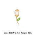 Eleganter Tulpen-Broschenstift mit weißen Muschelblättern und grünen Kristallblättern - Exquisite Tulpe (A20-76)