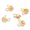 14K goud gevulde boon crimp covers voor doe-het-zelf sieraden armband en ketting - 10 Stuks Verpakking / 18K Vergulde Knijpkraal Cover