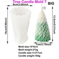 Große 3D-Weihnachtsbaum-Silikonform für Kerzen mit detaillierter Kieferblatt-Textur Maße - Großer Hängende Kiefer Weihnachtsbaum (JZB-0043)
