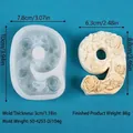 Close-up detail of number nine silicone mold featuring intricate floral embossments - Number 9