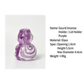Handcrafted purple swirl pattern glass gourd tea lid rest and incense holder stand - Purple Gourd Incense Holder