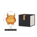 Handmade amber liuli glass incense burner for home decor with black gift box 4x5cm - Small Tripod Liuli Censer With Gift Box / Amber