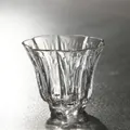 Hand-blown clear glass tea cup with elegant fluted design for minimalist Kung Fu tea sets. - Gold Rim Octagonal Hammered Cup