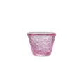 Taza de té de cristal con degradado rosa y textura de grietas de hielo elegante. - Taza de té