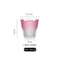 60ml roze matglazen theekopje met golvende rand en specifieke afmetingen details - Theeproeverijbeker / Roze