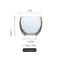 Hand-blown thick round bubble glass cup 170ml for whisky or tea in transparent finish - Transparent Bubble Texture / 170ml / Clear