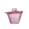 Taza de té de cristal rosa degradado con tapa para el set de la ceremonia del té - Gaiwan