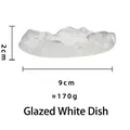 Handmade frosted white glass saucer for tea cups, textured glacier style coaster, 9cm - Mini Mountain Coaster / Diameter 9cm / Frosted