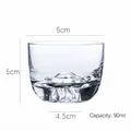 Elegant 90ml Japanese style glass kung fu tea cup with a unique mountain base design - Transparent / 90ml
