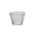 Tasse à thé en verre martelé à la main avec texture de rosée de glace et bord irrégulier - Tasse Rosée de Glace / Style Rosée de Glace Clair
