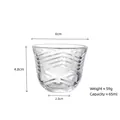 Mini transparent glass tea cup 65ml with textured ripple design - No. 63 Cup (Wave Texture) / 65ml