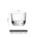 110ml Japanese style transparent iceberg glass tea cup with dimension labels and weight info - 110ml / Clear